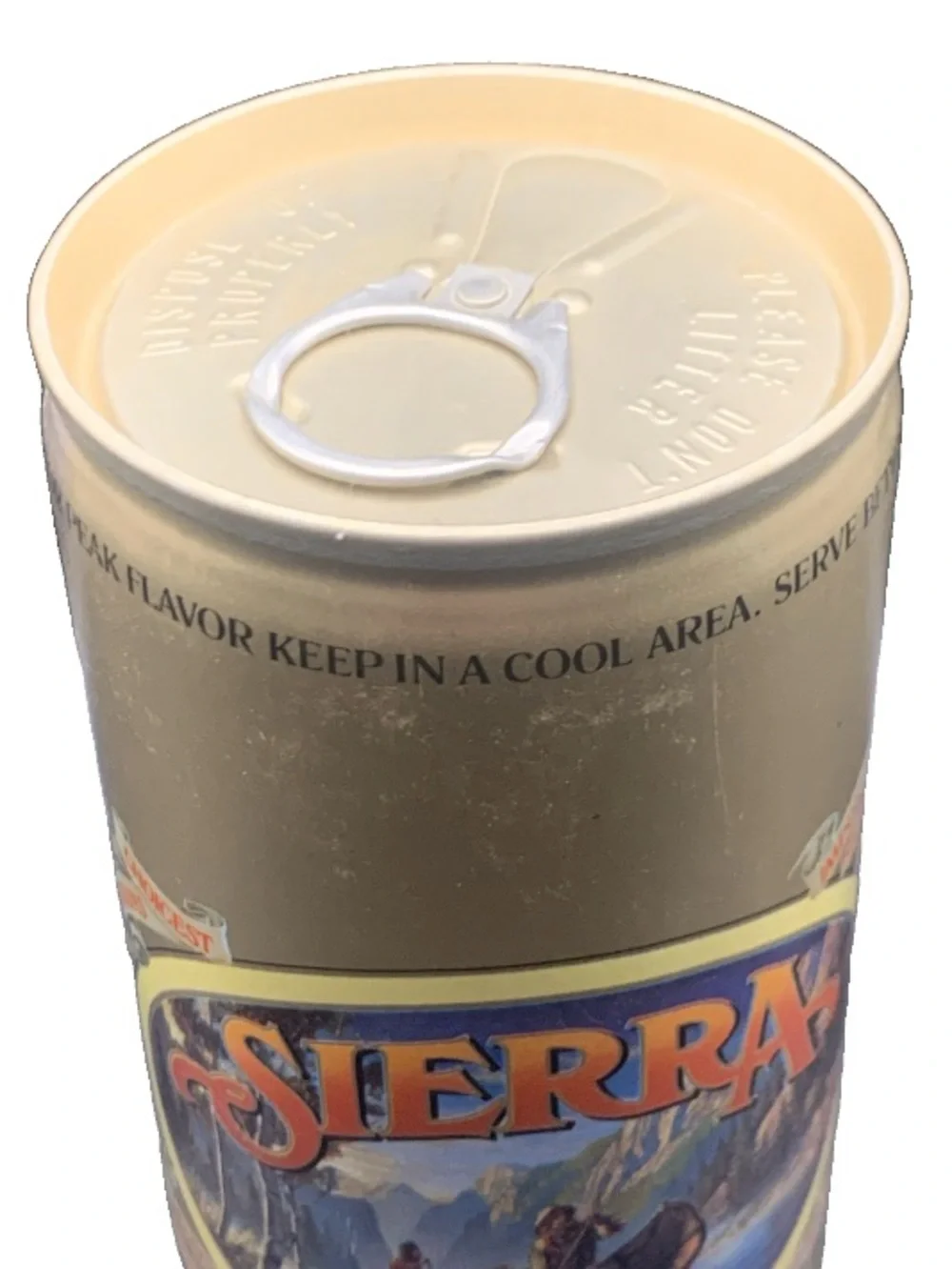 Vintage Beer Can Sierra Naturally Brewed Pilsner Beer Pull Tab Empty Steel Can
